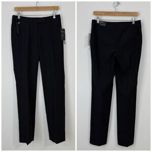 NWT Zac & Rachel Crepe Slim Leg Trousers Pants Size 6 Black Stretch